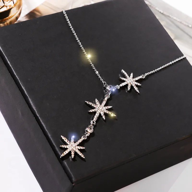 Корейские стразы звезда _ Женская мода 2020 новый темперамент простое ожерелье