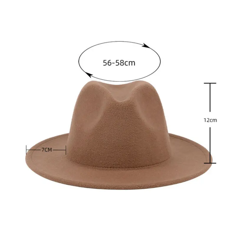 

Fashion Unisex Hard Felt Panama Hat Fedora Trilby Hats Gangster Caps Wide Brim