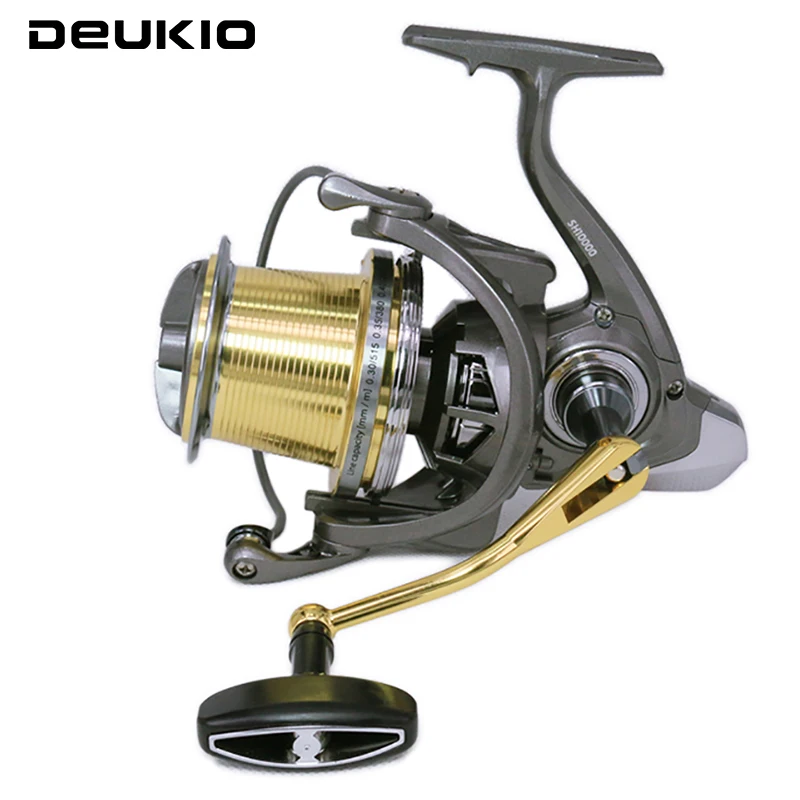 

DEUKIO Water Resistance Spinning Reel 8000 10000 12000 Gear Ratio 4.7:1 Reels Carretilha De Pesca Fishing Reel Bass Pike Fishing