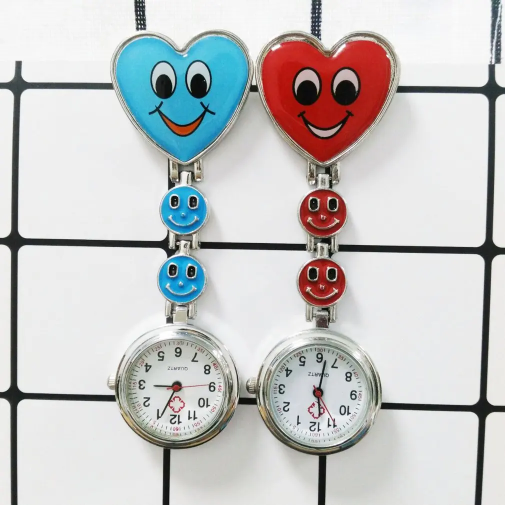 2018 милые часы с сердечком на груди круглый циферблат Карманный Медицинский стол