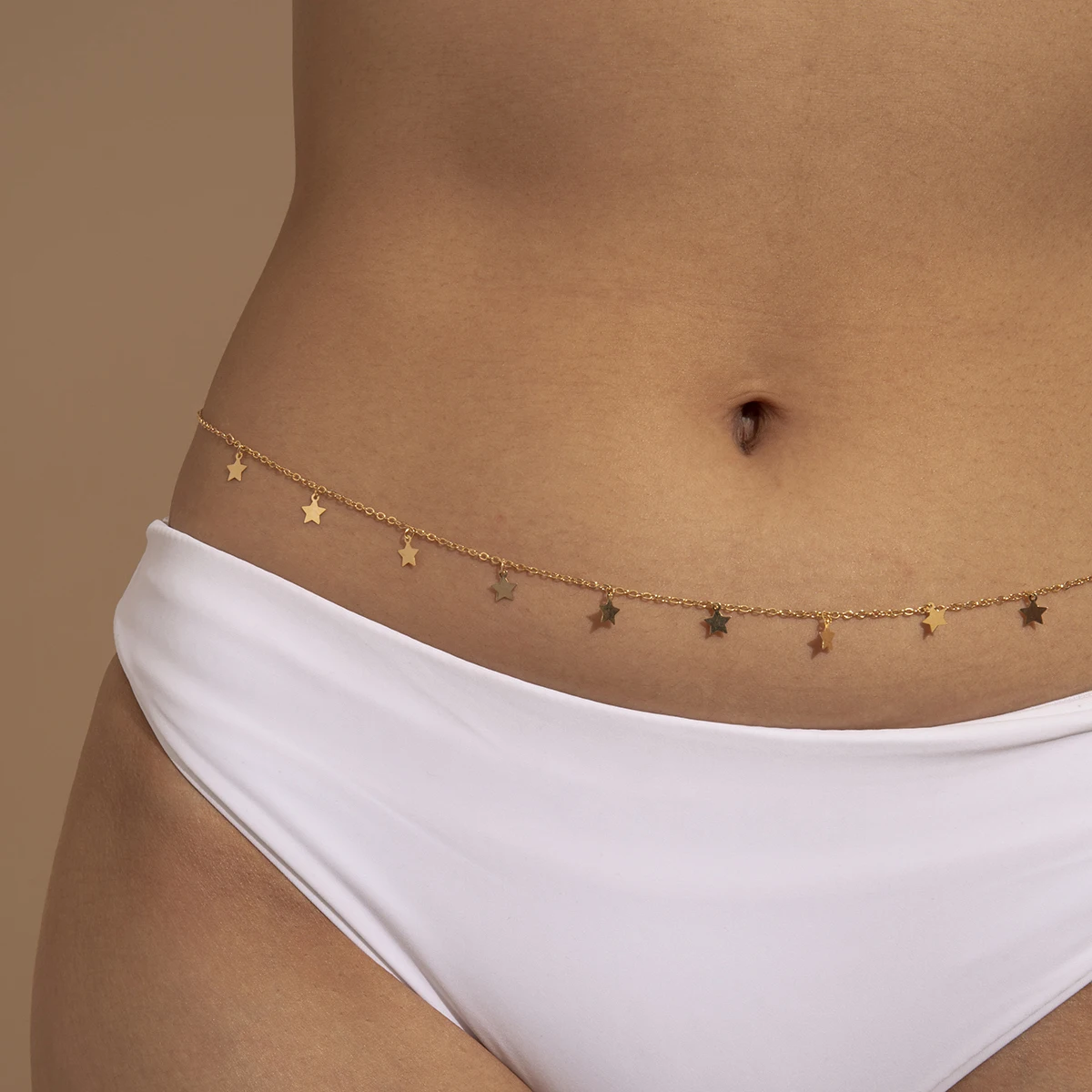

Minimalist Thin Star Harajuku Pendant Waist Belt Chain Necklace Gothic Body Jewelry for Women Dresses Bikini y2k Accessories