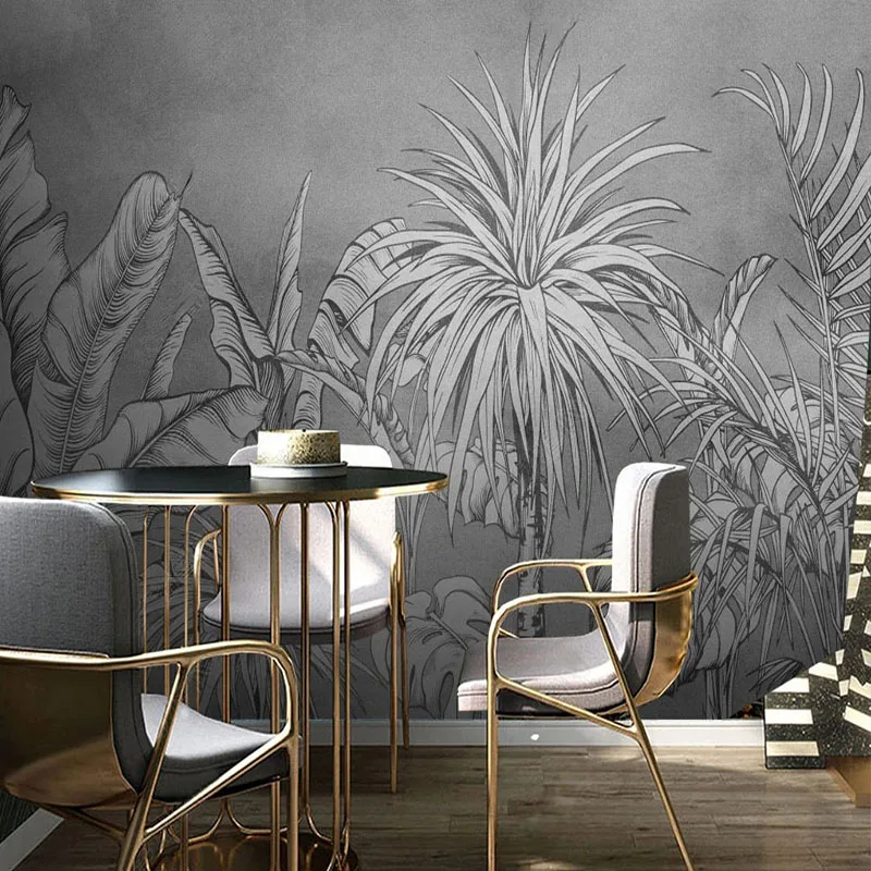 

Custom 3D Wallpaper Nordic Hand Painted Abstract Retro Tropical Rainforest Banana Tree Background Wall Mural Papel De Parede 3 D
