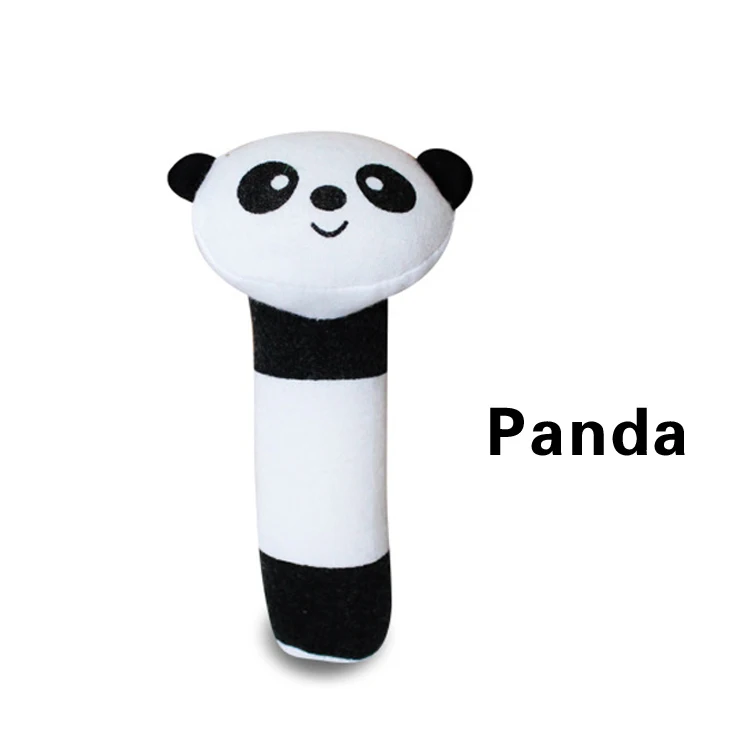 Panda Детская плюшевая погремушка для рук 0-12 месяцев, мультяшный Колокольчик для рук, мягкие милые моющиеся детские игрушки для новорожденных, подарок для младенцев - Цвет: Panda