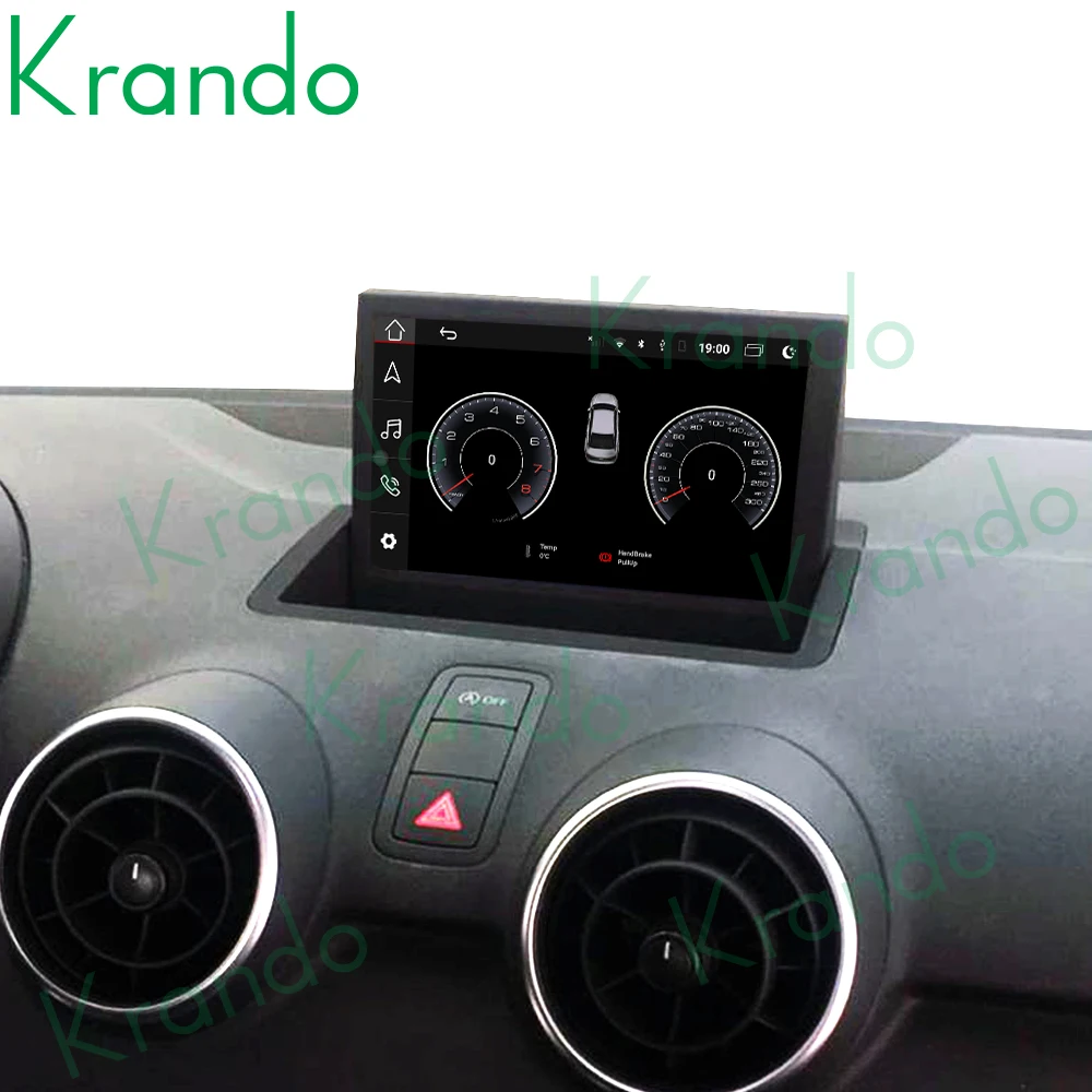 저렴한 Krando 안드로이드 10.0 8 인치 IPS 8G 128G 차량용 라디오 오디오 스테레오 GPS, 아우디 A1 2010-2018 용 멀티미디어 플립 스크린 무선 카플레이