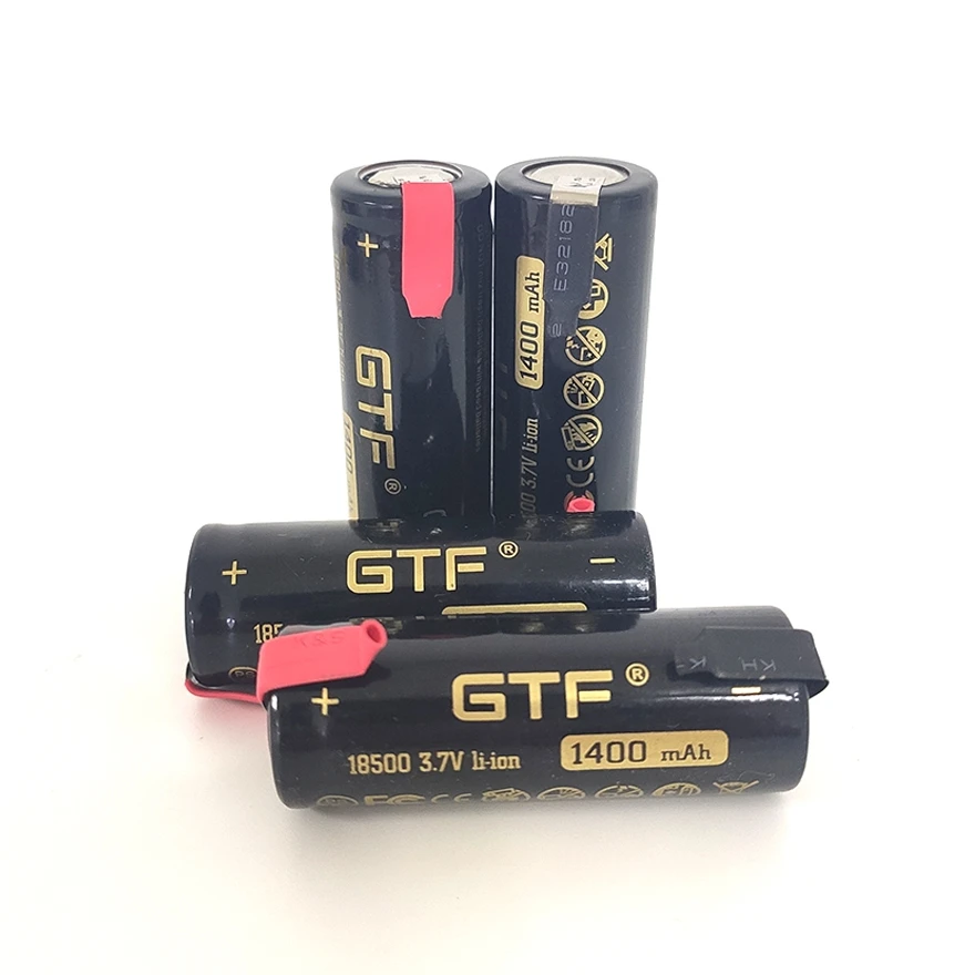GTF 3.7V 18500 1400mAh real capacity Li-Ion Rechargeable Battery for Flashlight toy electronic product with DIY Nickel | Электроника