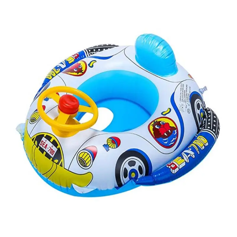 

Child Swimming Float Ring Floating Bathing Circle Inflatable Yacht Cartoon Swimming Ring Pool Float Seat Accessory With Horn