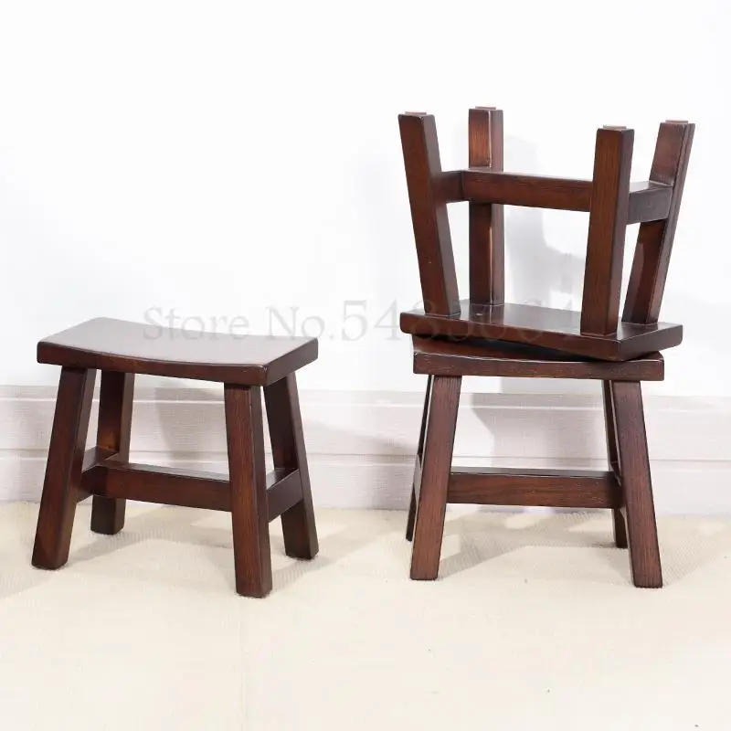 Табурет из массива дерева простой домашний деревянный табурет маленькая