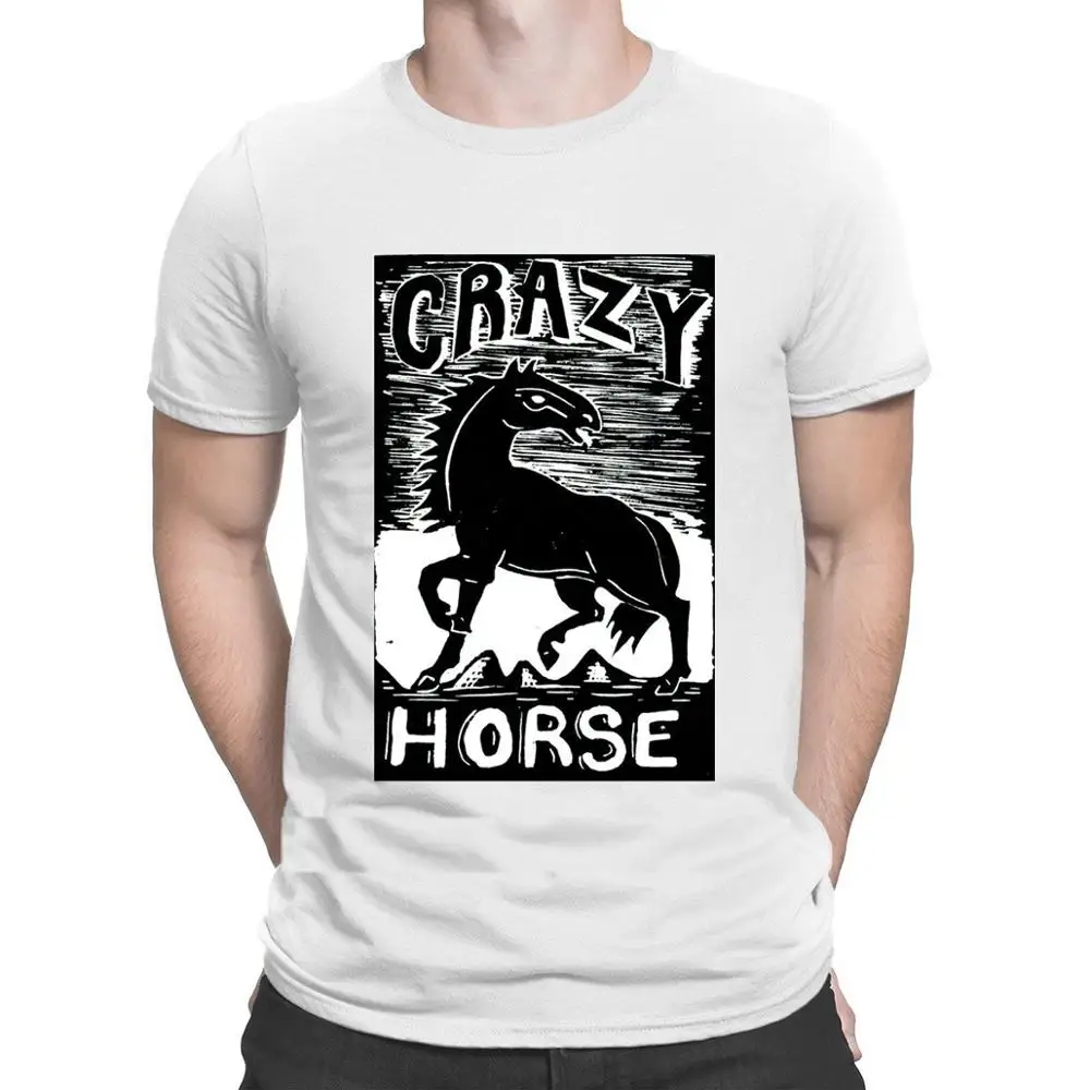 Мужская футболка с коротким рукавом принтом Crazy Horse | одежда