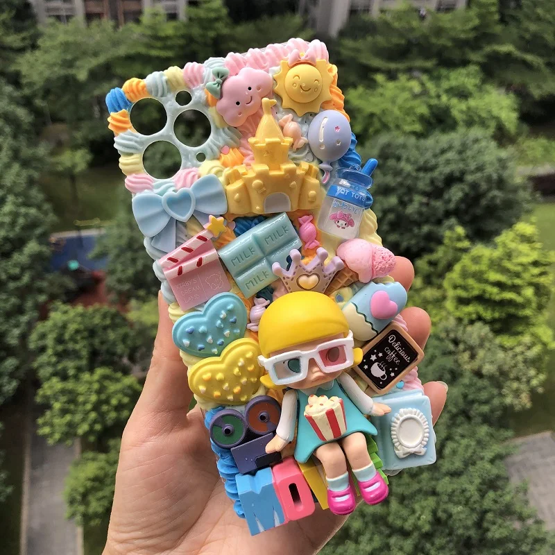 

Чехол ручной работы для iPhone 13/12/11 pro max 3D имитация замка чехол для телефона конфеты Xsmax/XR/8/7 plus кремовый чехол Молли фильм девушка