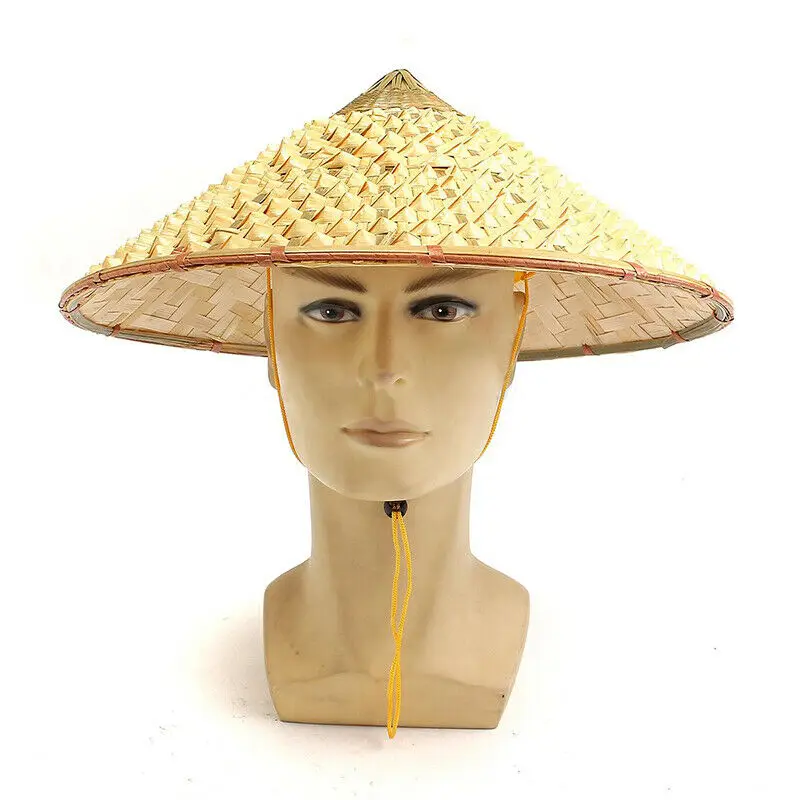 

Vietnam Japan Coolie Straw Bamboo Cone Handmade Sun Hat Visor Garden Farmer Fishing