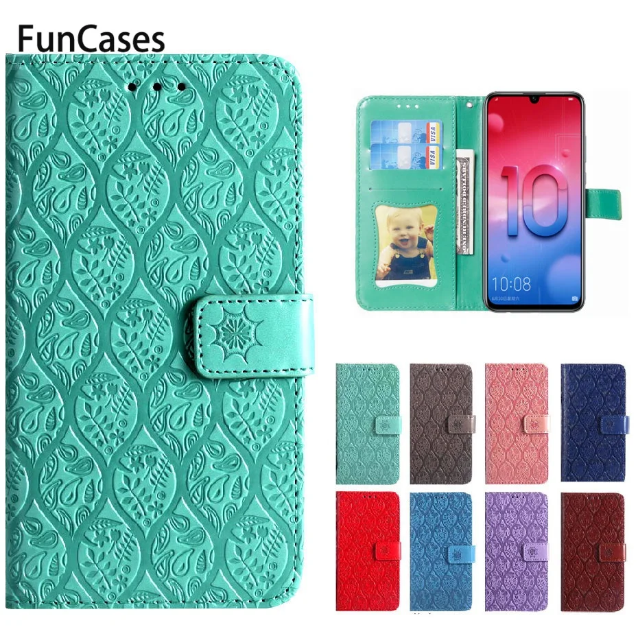 Роскошный кожаный чехол кошелек для Huawei Honor 10 Lite Coque флип кейс Huaweii|Чехлы-портмоне|