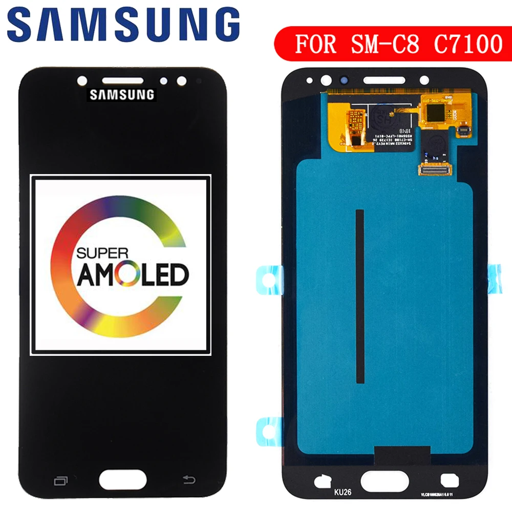 Super AMOLED для SAMSUNG GALAXY C8 LCD C7100 дисплей кодирующий преобразователь сенсорного экрана