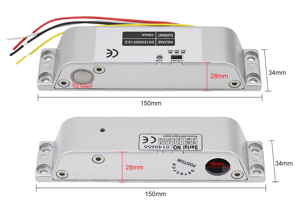 

DC12V Fail Safe NC Electric Drop Bolt Lock Access Control Electronic Mortise Door Locks with Time Delay for Gate Entry System
