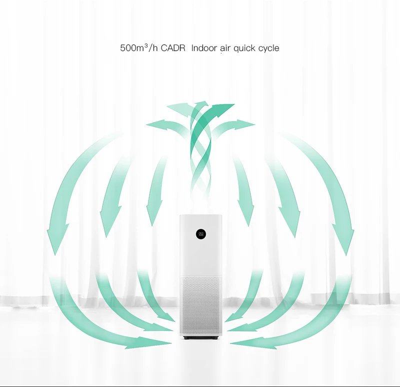 Xiaomi Air Purifier Pro Intelligent OLED Display CADR 500m3/h 60m3 Wireless Smartphone APP Control Household Appliances