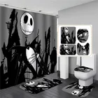 Водонепроницаемая занавеска для душа из полиэстера с крючками, украшение для ванной комнаты, туалет, четыре предмета, нескользящий Настенный Коврик