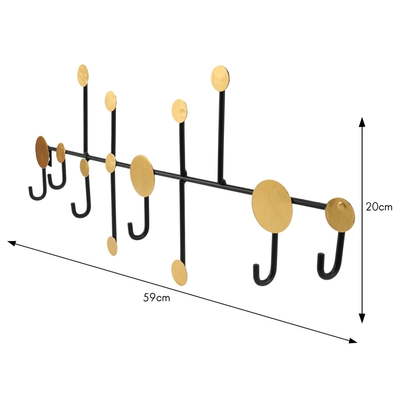 

Clothes Bag Hook Nordic Polka Dot Wrought Iron Decorative Key Holder Wall Storage Hook for Living Room Door