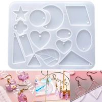 1pcs epoxy resin molds for earrings making leaf love star shape silicone mould necklace pendant handmade jewelry making tools