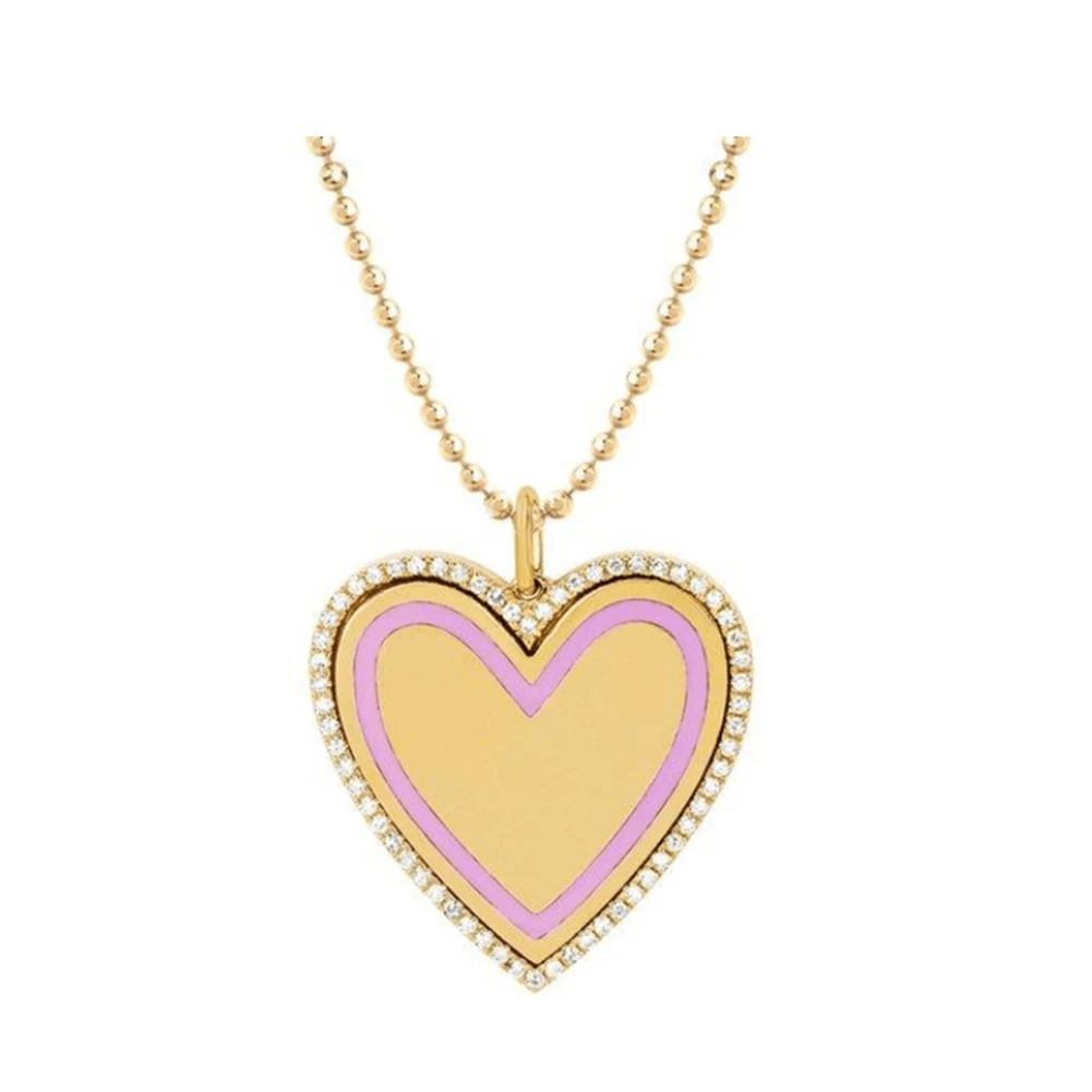 Модные женские подвески в виде сердца стразы инкрустированные цепочки ожерелье