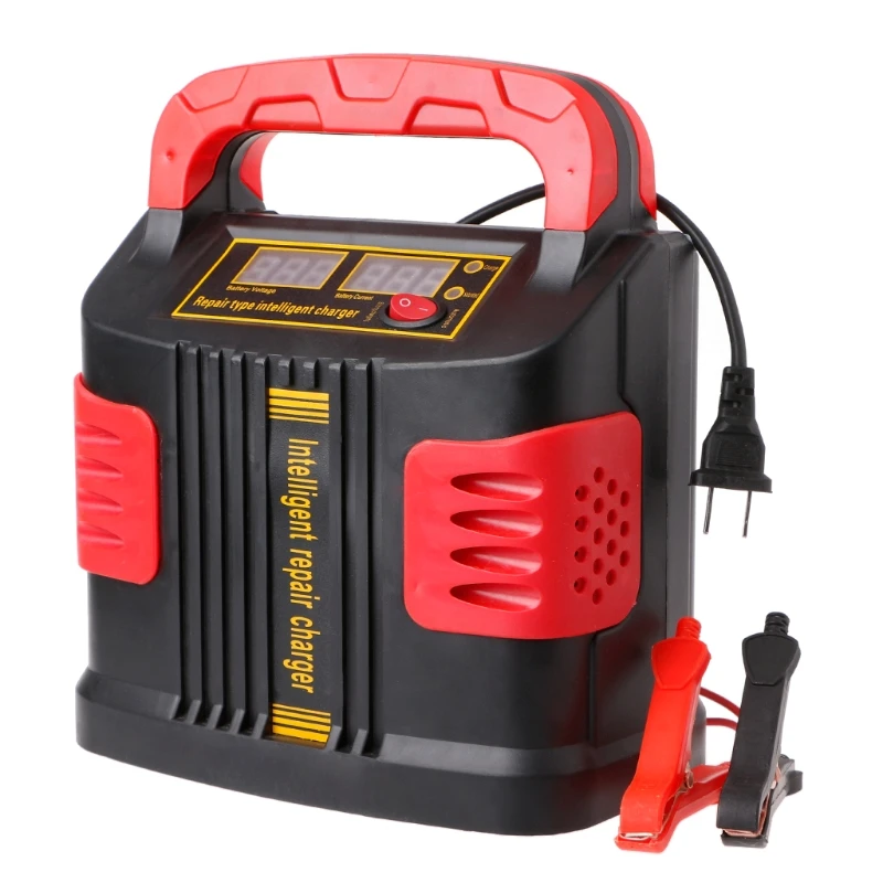 

OOTDTY-LCD Car Battery Charger Portable Car Jump Starter 350W 14A 12V-24V Adjustable