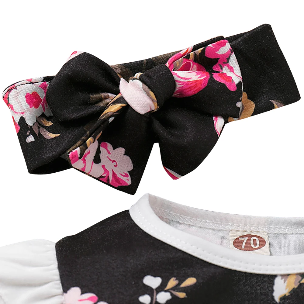 Одежда для новорожденных с цветочным принтом хлопковые комбинезоны маленьких