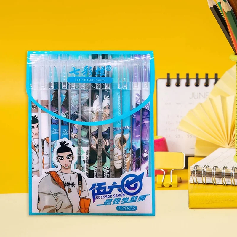 

12pcs Neutral Pen Set Japanese Anime Demon Slayer: Kimetsu No Yaiba Gel Pen Creative Stationery Student Writing Tool