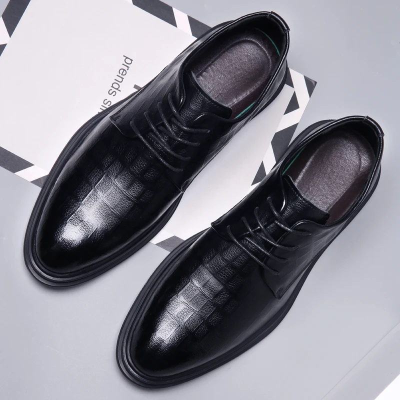 Мужские кожаные мужские повседневные туфли роскошные брендовые уличные модные