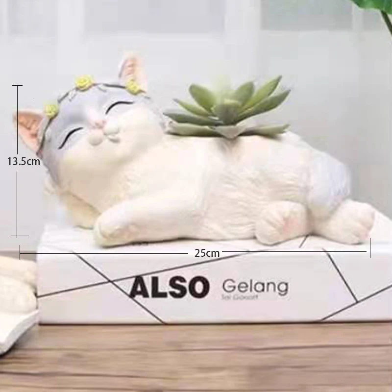 

American Fleshy Flowerpot Creative Personality Cute Cat Fleshy Plant Flower Device Cartoon Animal Potted Table Decoration