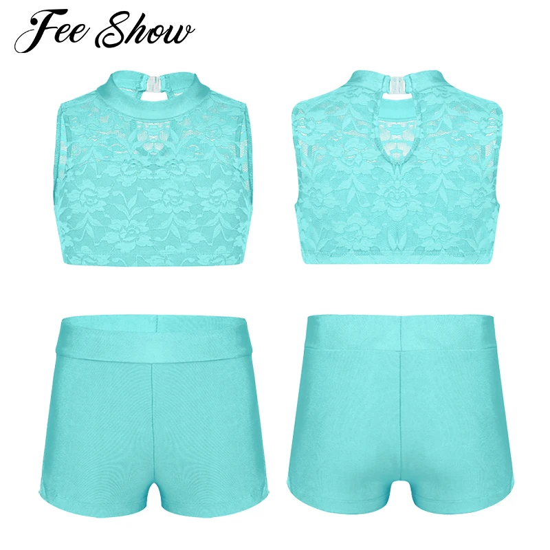 Детский Кружевной укороченный топ без рукавов с цветочным рисунком для