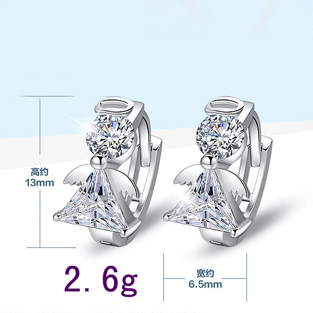 2021 модные дизайнерские серьги гвоздики с ангелом роскошные двойным кристаллом