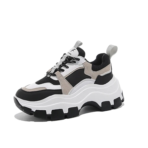 

Women's Chunky Sneakers Thick Bottom Platform Vulcanize Shoes Fashion Breathable Casual Running Shoe for Woman Female 2020