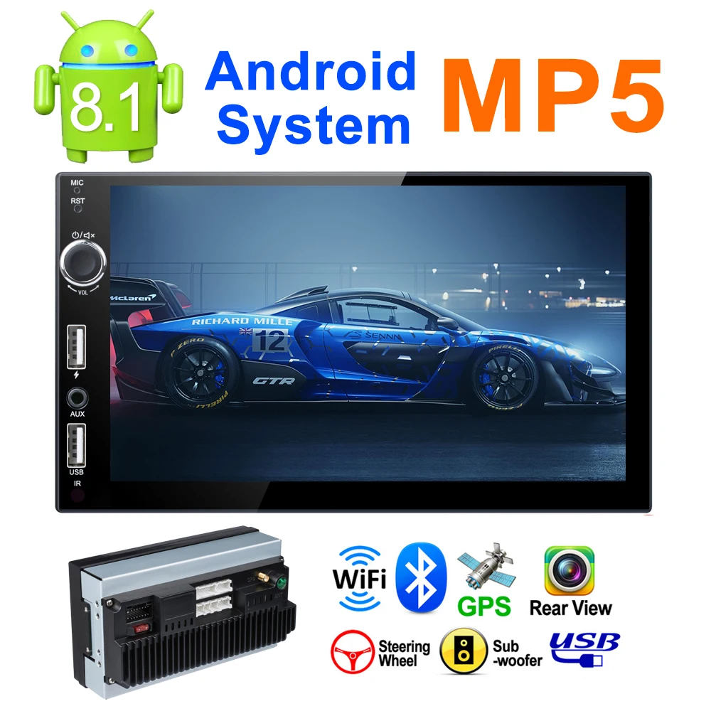2 Din Android Car Radio Multimedia 7&quot Universal Hd Player Touch Screen Stereo Mp5 Bluetooth Gps Navigation 16G | Автомобили и