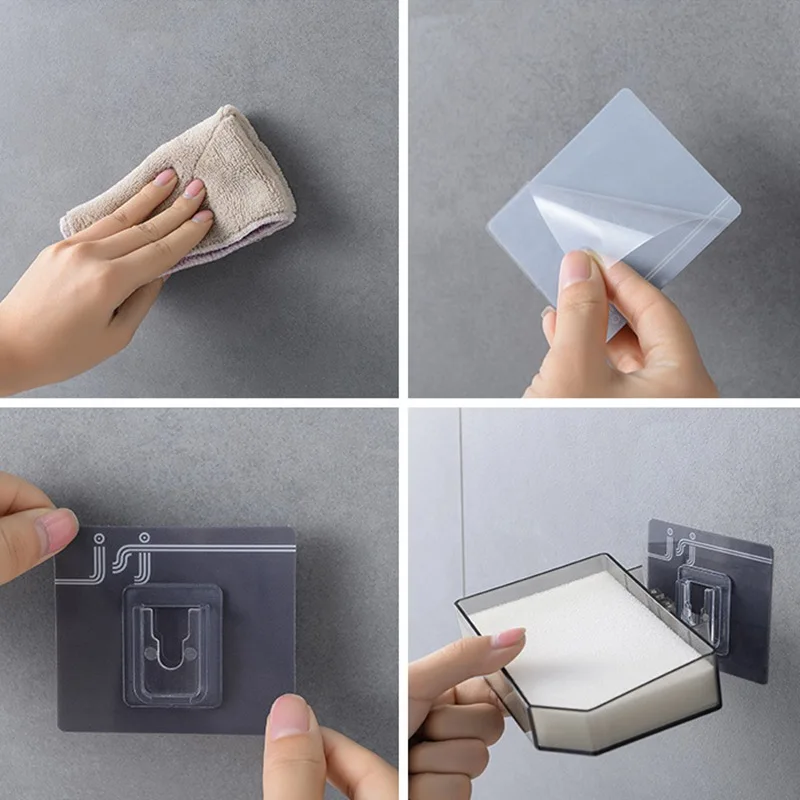 

Non-Marking Paste Soap Box Perforated Toilet Soap Box Sponge Soap Box Wall Hanging Drain Soap Holder Bathroom Accessories