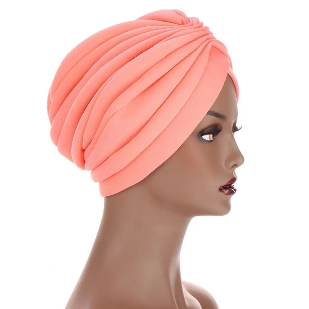 

Women Fashion Solid Color Cotton Breathable Hat Elastic Cap Bonnet Headwrap