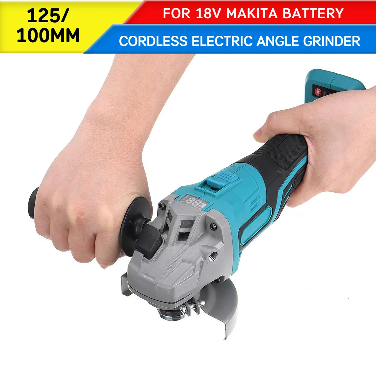 125/100mm Cordless Electric Angle Grinder Grinding Machine Brushless Metal Woodworking Cutting Power Tool For 18V Makita Battery