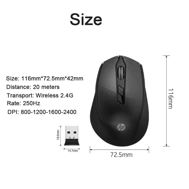 Hp 2,4G Беспроводной Мышь 2400/1600/1200/800 Точек на дюйм MS710B оптическая USB получил игровая мышь для ноутбука Тетрадь ПК компьютер; Прямая поставка