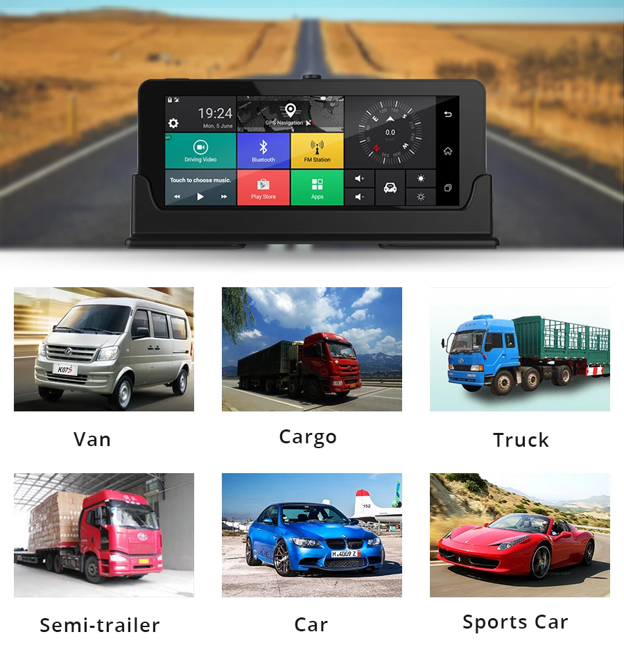 E-ACE E07 1080P HD 4G Автомобильный видеорегистратор Камера ADAS видео рекордер Android 5,1 gps навигация удаленный монитор грузовик видеорегистратор двойная камера s