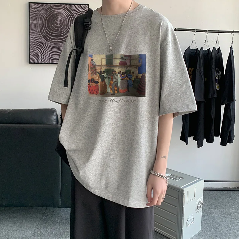 

NEW SUMMER Male Shirt Men Mens Tee Shirts Oversized T-shirt CREW NECK Polyester Smart Casual Gothic Short Free Shipping M-3XL