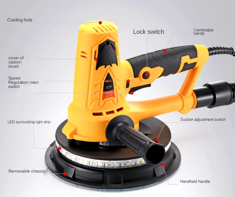 

Hand-held wall grinder dust-free self-priming polishing machine sandpaper machine putty wall grinder electric wall grinder