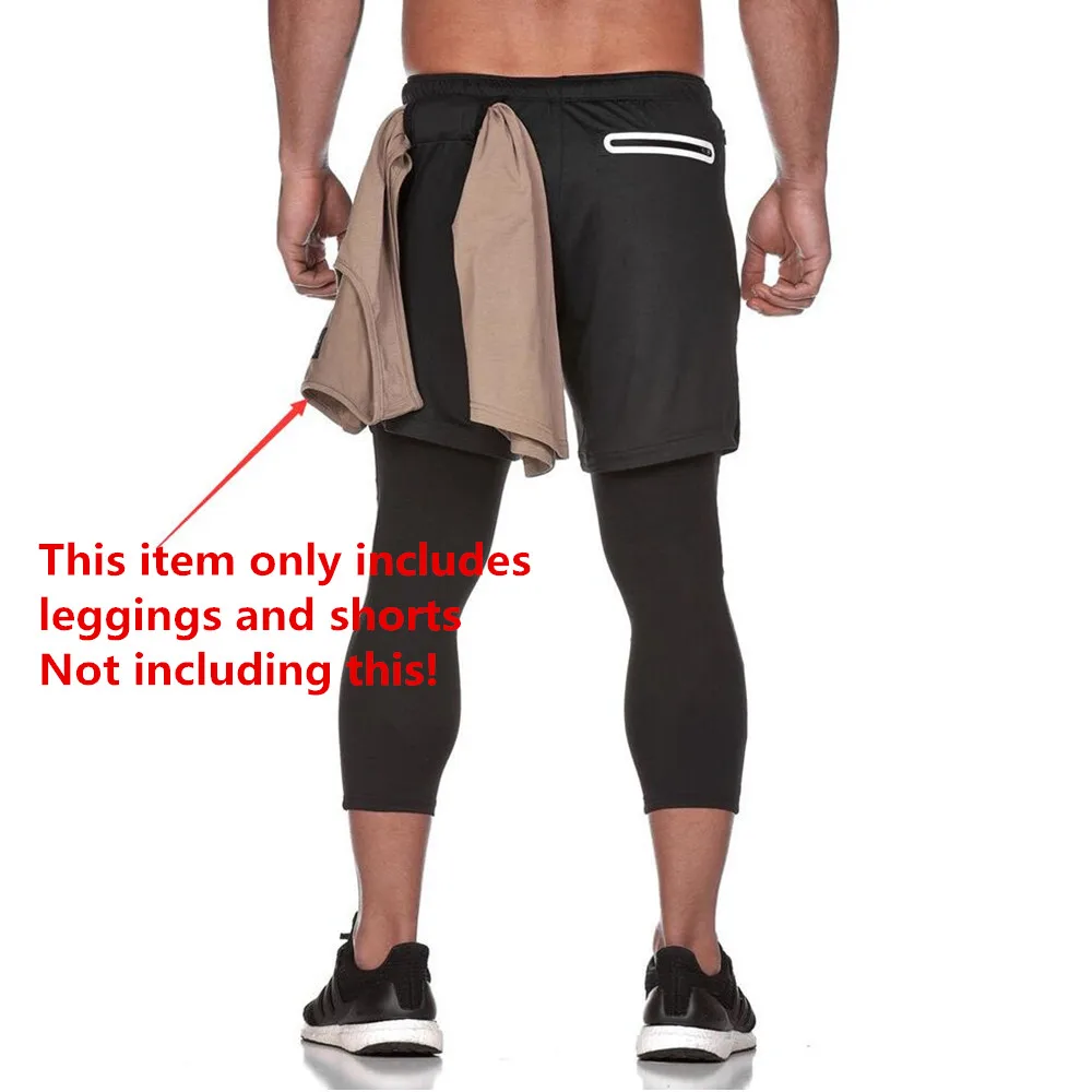 Joggers спортивные штаны Новые мужские 2 в 1 обтягивающие брюки шорты/Леггинсы двухслойные спортивные мужские тренажерные залы фитнес быстросохнущие спортивные брюки