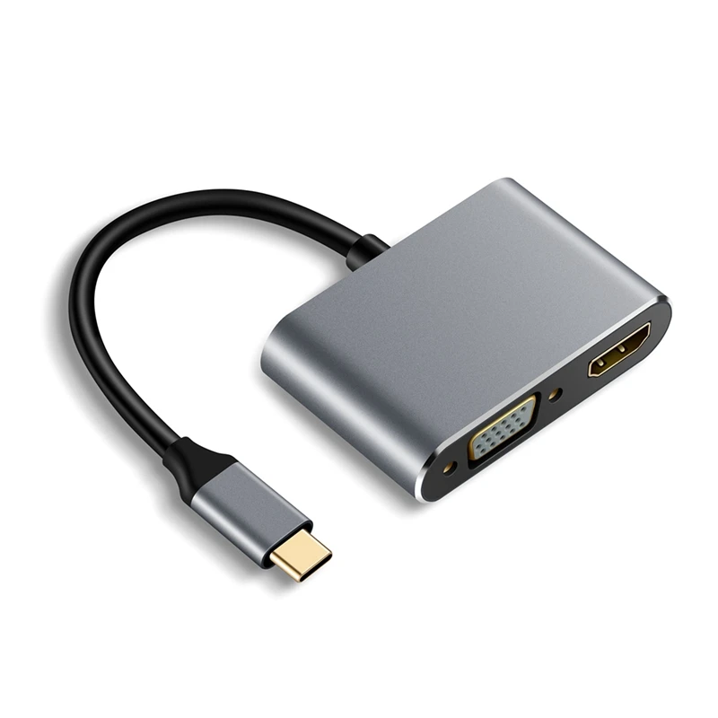 USB C к HDMI адаптер VGA концентратор Поддержка 4K 2 Sns же дисплей 1080P совместим с Windows Mac