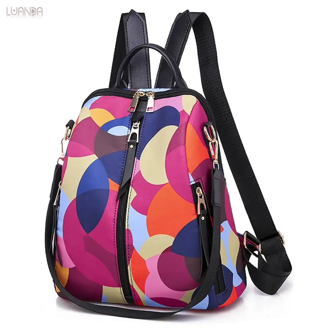 Многоцветный женский рюкзак Оксфорд Модный милый для девочек женская сумка на