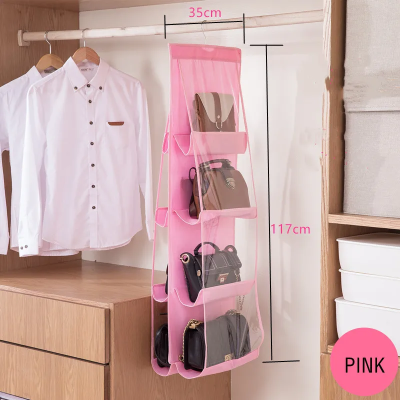 8 карманов подвесная сумка Органайзер для гардероба шкафа прозрачная