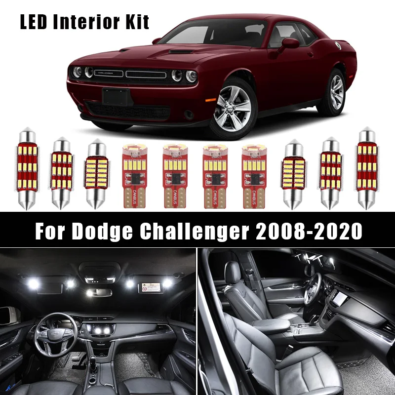 

Светодиодная интерьерная с Canbus лампы для Dodge Challenger 2008-2020 автомобиля Карта Купол дверь багажника светильник комплект противотуманных фар ав...
