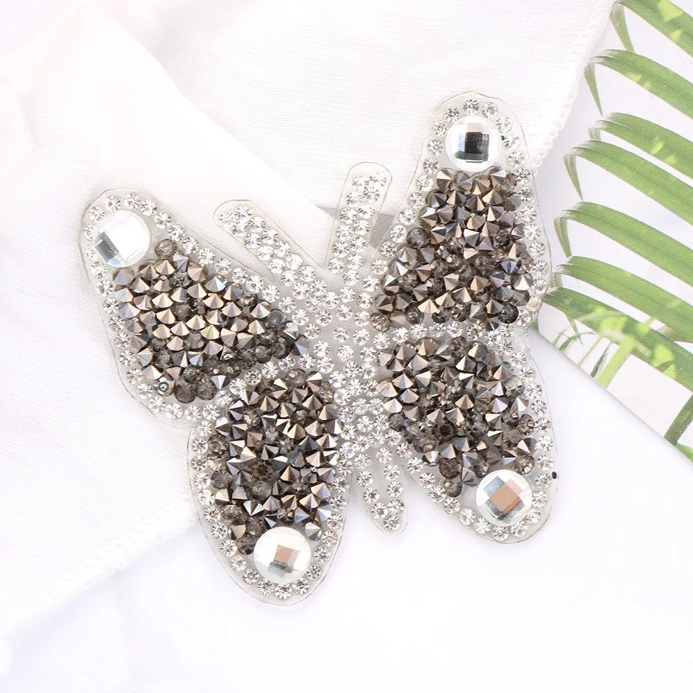 1 шт. высококачественные Стразы бабочки патчи с утюгом термопереводная