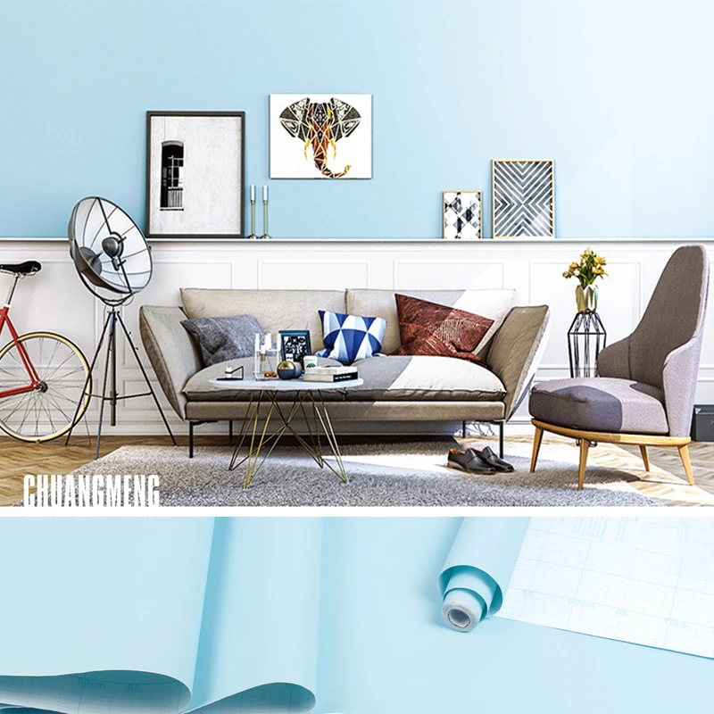 

Modern Solid Wallpaper Removable PVC Self Adhesive Decorative Film Peel and Stick Wallpapers for Living Room Kichen Bed Room