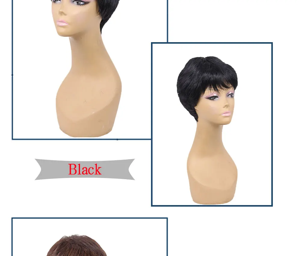 Amir short straight synthetic wigs For African American Women High Temperature Fiber Ombre Burgundy Blonde Grey Cosplay Hair