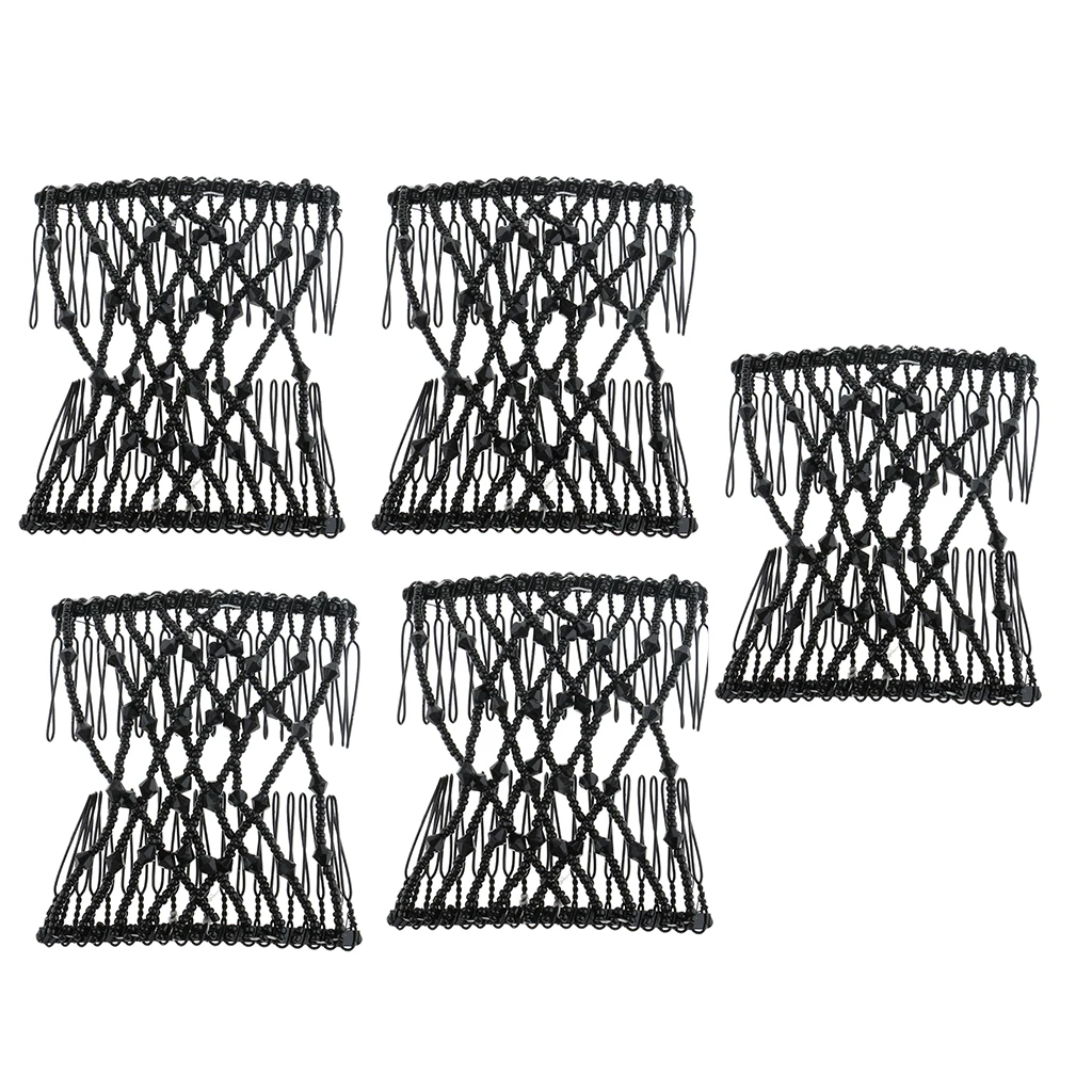 5 шт./компл. двухсторонние бусины волшебные расчески для волос заколка эластичный