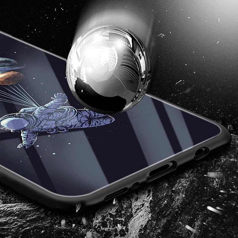 

Sky Astronaut Glass Case for Samsung Galaxy S21 A51 S20 A50 A71 A70 A12 S10 S9 S8 A21S S10e A20 A30 Note 20 10 9 Lite Plus Ultra