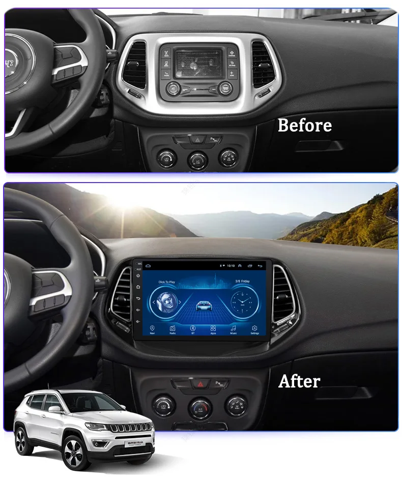 Android 8,1 автомобильный мультимедийный плеер gps навигация для Jeep Compass автомобильный стерео wifi Bluetooth DVR USB gps