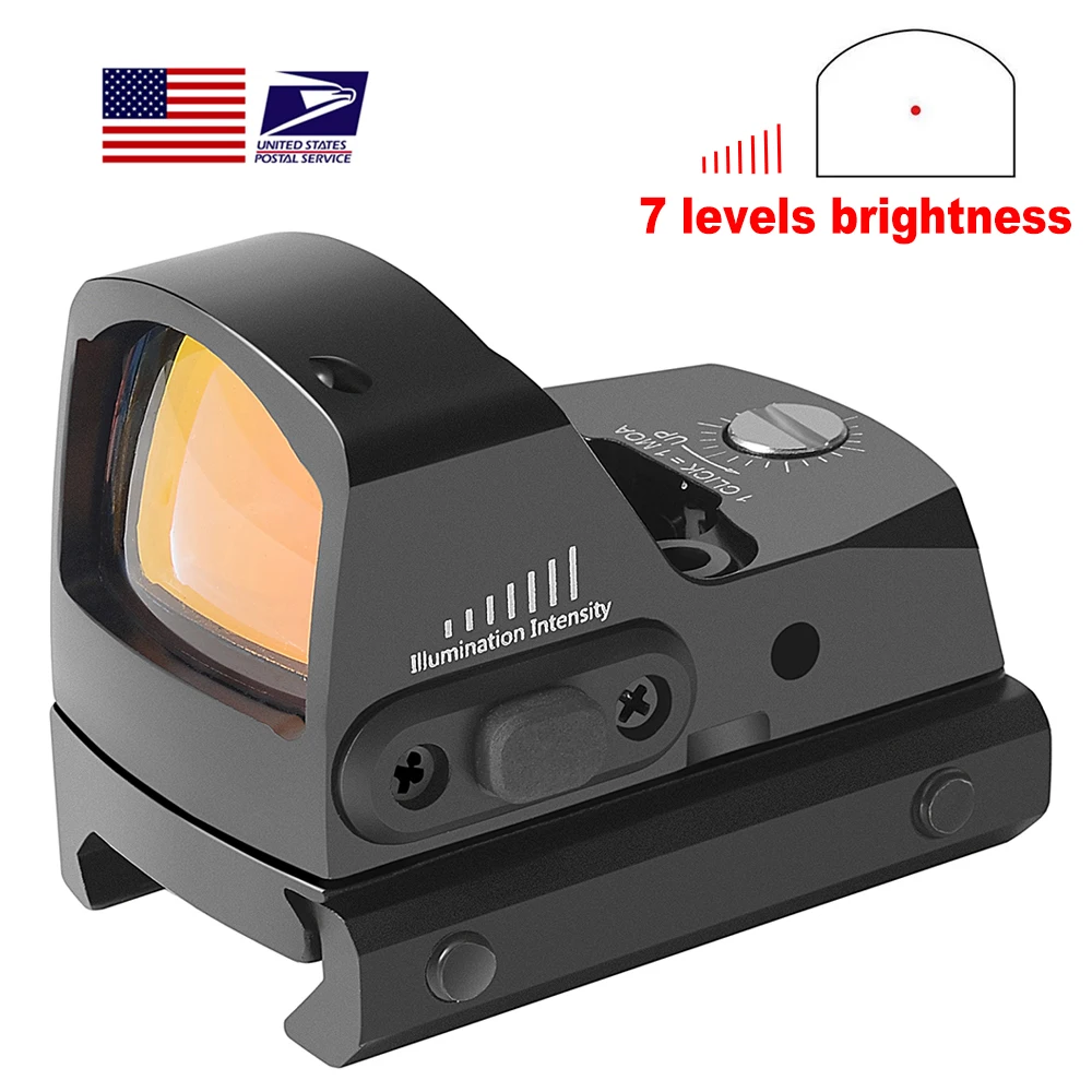 NEW Mini Red Dot Sight Collimator Rifle Reflex Scope fit 20mm Weaver Rail For Airsoft / Hunting | Спорт и развлечения